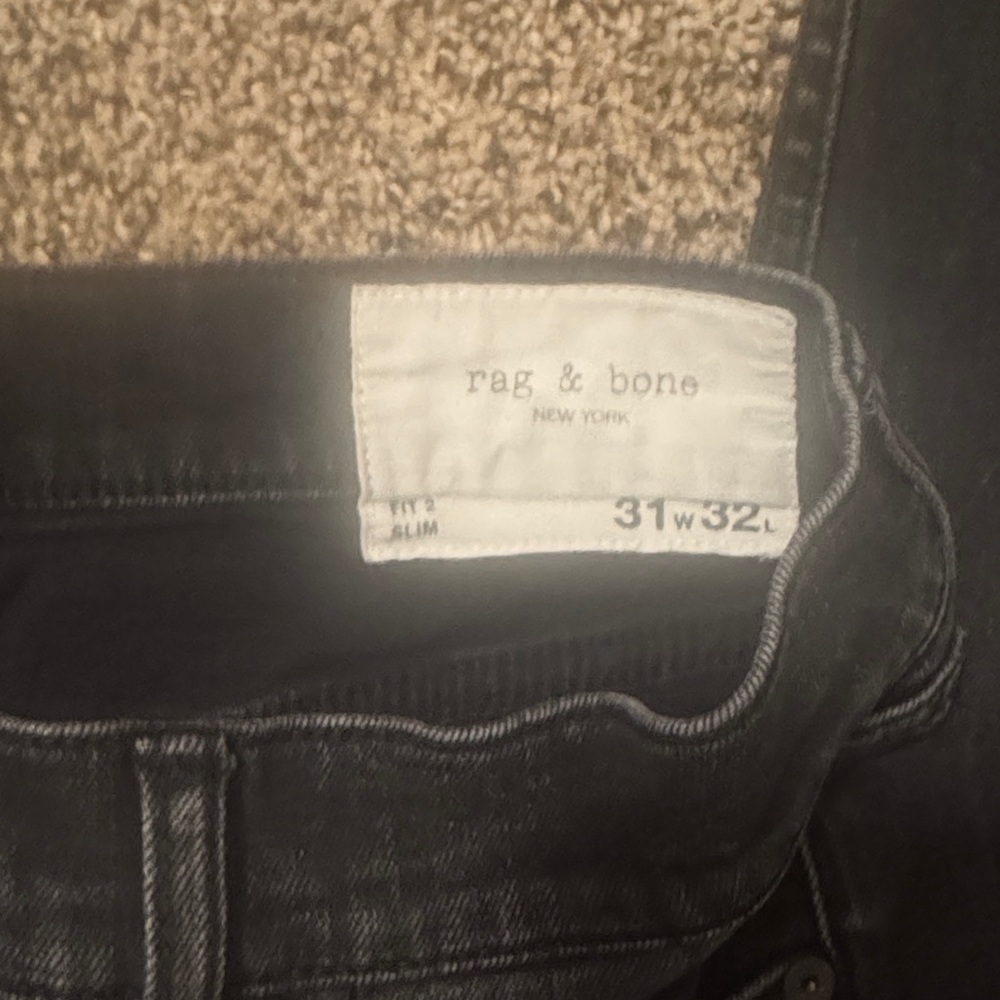 Rag & Bone Men’s Charcoal Slim Jeans